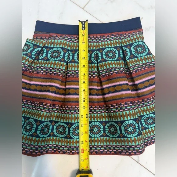 Nomad by Morgan Carper for Anthropologie Purple Aqua Skater Circle Mini Skirt - Picture 5 of 6